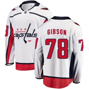 Men's Washington Capitals Mitchell Gibson Fanatics Branded Breakaway Away Jersey - White