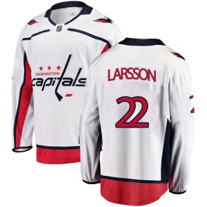 Men's Washington Capitals Johan Larsson Fanatics Branded Breakaway Away Jersey - White