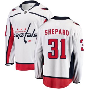 Men's Washington Capitals Hunter Shepard Fanatics Branded Breakaway Away Jersey - White