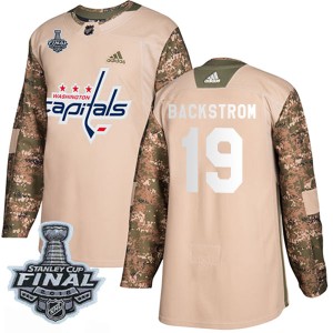 Youth Washington Capitals Nicklas Backstrom Adidas Authentic Veterans Day Practice 2018 Stanley Cup Final Patch Jersey - Camo