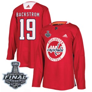 Men's Washington Capitals Nicklas Backstrom Adidas Authentic Practice 2018 Stanley Cup Final Patch Jersey - Red