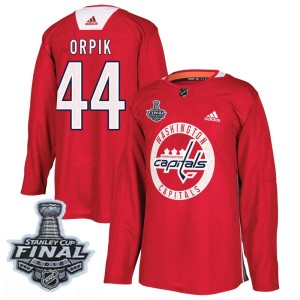 Men's Washington Capitals Brooks Orpik Adidas Authentic Practice 2018 Stanley Cup Final Patch Jersey - Red