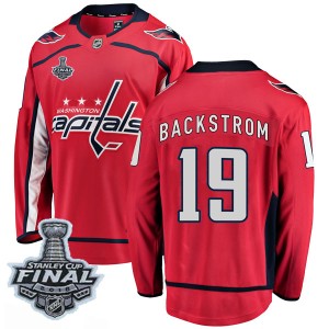 Men's Washington Capitals Nicklas Backstrom Fanatics Branded Breakaway Home 2018 Stanley Cup Final Patch Jersey - Red