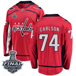 Men's Washington Capitals John Carlson Fanatics Branded Breakaway Home 2018 Stanley Cup Final Patch Jersey - Red
