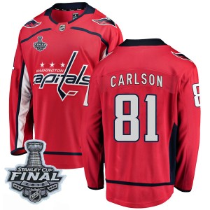Men's Washington Capitals Adam Carlson Fanatics Branded Breakaway Home 2018 Stanley Cup Final Patch Jersey - Red