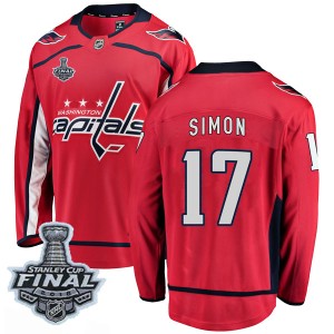Men's Washington Capitals Chris Simon Fanatics Branded Breakaway Home 2018 Stanley Cup Final Patch Jersey - Red