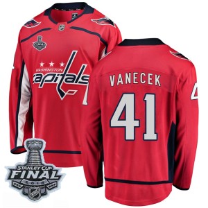 Men's Washington Capitals Vitek Vanecek Fanatics Branded Breakaway Home 2018 Stanley Cup Final Patch Jersey - Red