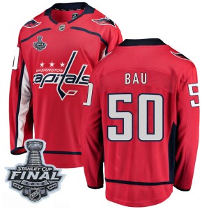 Youth Washington Capitals Mathias Bau Fanatics Branded Breakaway Home 2018 Stanley Cup Final Patch Jersey - Red