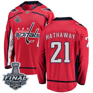 Youth Washington Capitals Garnet Hathaway Fanatics Branded Breakaway Home 2018 Stanley Cup Final Patch Jersey - Red