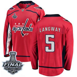 Youth Washington Capitals Rod Langway Fanatics Branded Breakaway Home 2018 Stanley Cup Final Patch Jersey - Red