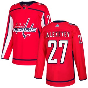 Men's Washington Capitals Alexander Alexeyev Adidas Authentic Home Jersey - Red