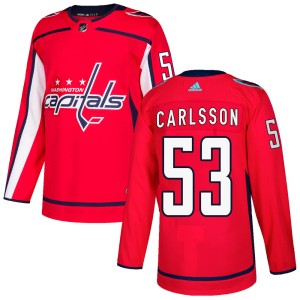 Men's Washington Capitals Gabriel Carlsson Adidas Authentic Home Jersey - Red