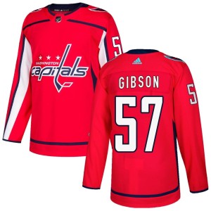 Men's Washington Capitals Mitchell Gibson Adidas Authentic Home Jersey - Red
