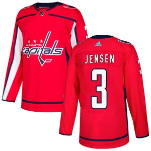 Men's Washington Capitals Nick Jensen Adidas Authentic Home Jersey - Red