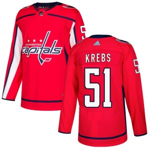 Men's Washington Capitals Dru Krebs Adidas Authentic Home Jersey - Red