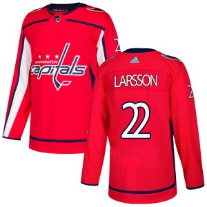 Men's Washington Capitals Johan Larsson Adidas Authentic Home Jersey - Red
