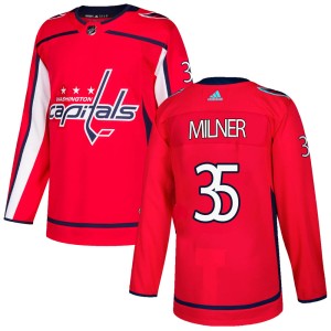 Men's Washington Capitals Parker Milner Adidas Authentic Home Jersey - Red