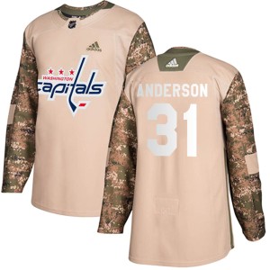 Youth Washington Capitals Craig Anderson Adidas Authentic Veterans Day Practice Jersey - Camo