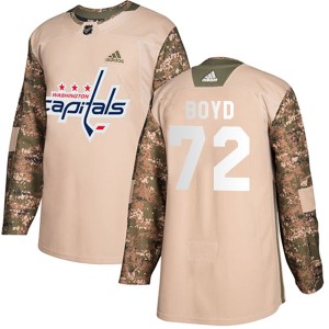 Youth Washington Capitals Travis Boyd Adidas Authentic Veterans Day Practice Jersey - Camo