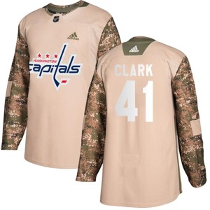 Youth Washington Capitals Chase Clark Adidas Authentic Veterans Day Practice Jersey - Camo