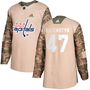 Youth Washington Capitals Beck Malenstyn Adidas Authentic Veterans Day Practice Jersey - Camo