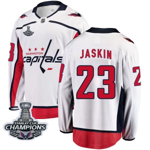 Men's Washington Capitals Dmitrij Jaskin Fanatics Branded Breakaway Away 2018 Stanley Cup Champions Patch Jersey - White