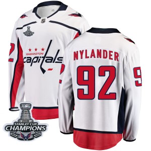 Men's Washington Capitals Michael Nylander Fanatics Branded Breakaway Away 2018 Stanley Cup Champions Patch Jersey - White