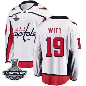 Men's Washington Capitals Brendan Witt Fanatics Branded Breakaway Away 2018 Stanley Cup Champions Patch Jersey - White