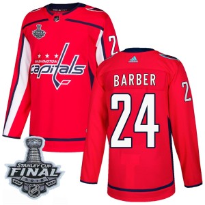 Youth Washington Capitals Riley Barber Adidas Authentic Home 2018 Stanley Cup Final Patch Jersey - Red