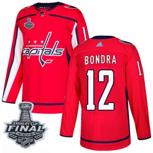 Youth Washington Capitals Peter Bondra Adidas Authentic Home 2018 Stanley Cup Final Patch Jersey - Red