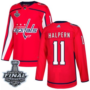 Youth Washington Capitals Jeff Halpern Adidas Authentic Home 2018 Stanley Cup Final Patch Jersey - Red