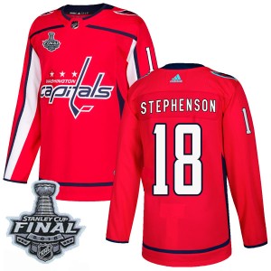 Youth Washington Capitals Chandler Stephenson Adidas Authentic Home 2018 Stanley Cup Final Patch Jersey - Red