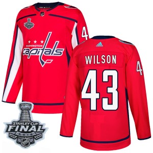 Youth Washington Capitals Tom Wilson Adidas Authentic Home 2018 Stanley Cup Final Patch Jersey - Red