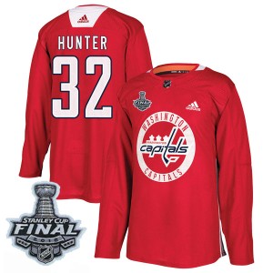 Youth Washington Capitals Dale Hunter Adidas Authentic Practice 2018 Stanley Cup Final Patch Jersey - Red