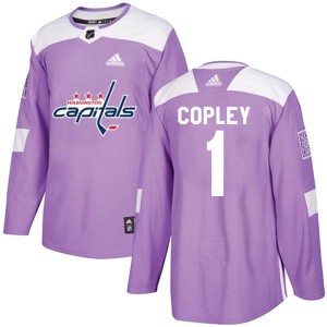 Men's Washington Capitals Pheonix Copley Adidas Authentic Fights Cancer Practice Jersey - Purple