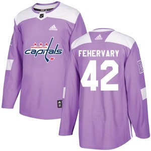 Men's Washington Capitals Martin Fehervary Adidas Authentic Fights Cancer Practice Jersey - Purple