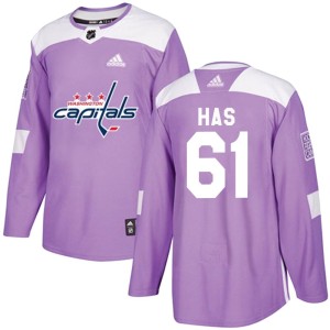 Men's Washington Capitals Martin Has Adidas Authentic Fights Cancer Practice Jersey - Purple