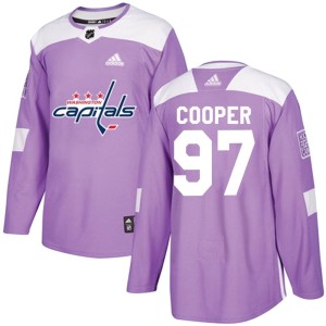 Youth Washington Capitals Reid Cooper Adidas Authentic Fights Cancer Practice Jersey - Purple