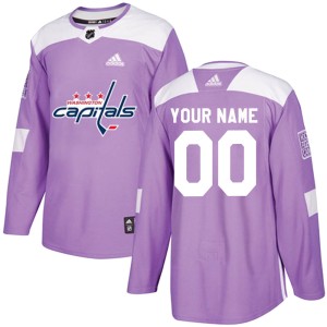 Youth Washington Capitals Custom Adidas Authentic Fights Cancer Practice Jersey - Purple
