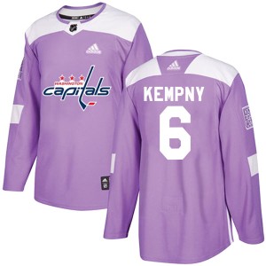 Youth Washington Capitals Michal Kempny Adidas Authentic Fights Cancer Practice Jersey - Purple