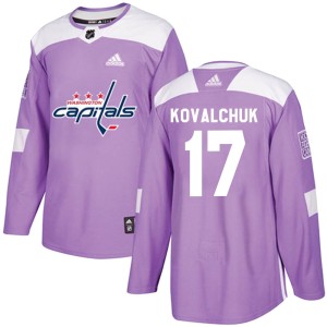 Youth Washington Capitals Ilya Kovalchuk Adidas Authentic ized Fights Cancer Practice Jersey - Purple