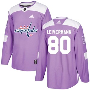 Youth Washington Capitals Nick Leivermann Adidas Authentic Fights Cancer Practice Jersey - Purple