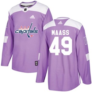 Youth Washington Capitals Benton Maass Adidas Authentic Fights Cancer Practice Jersey - Purple