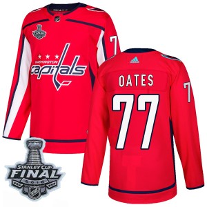 Men's Washington Capitals Adam Oates Adidas Authentic Home 2018 Stanley Cup Final Patch Jersey - Red