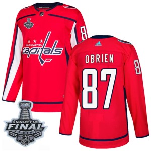 Men's Washington Capitals Liam O'Brien Adidas Authentic Home 2018 Stanley Cup Final Patch Jersey - Red