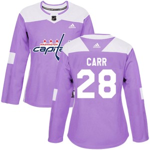 Women's Washington Capitals Daniel Carr Adidas Authentic Fights Cancer Practice Jersey - Purple
