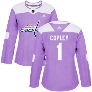 Women's Washington Capitals Pheonix Copley Adidas Authentic Fights Cancer Practice Jersey - Purple