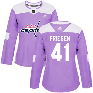 Women's Washington Capitals Jeff Friesen Adidas Authentic Fights Cancer Practice Jersey - Purple