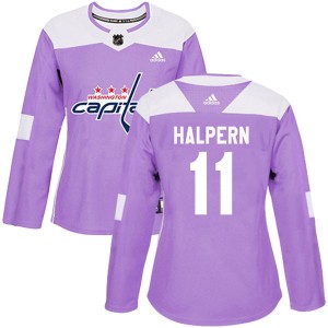 Women's Washington Capitals Jeff Halpern Adidas Authentic Fights Cancer Practice Jersey - Purple