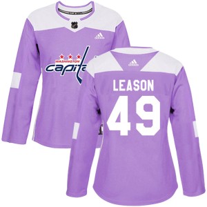 Women's Washington Capitals Brett Leason Adidas Authentic Fights Cancer Practice Jersey - Purple